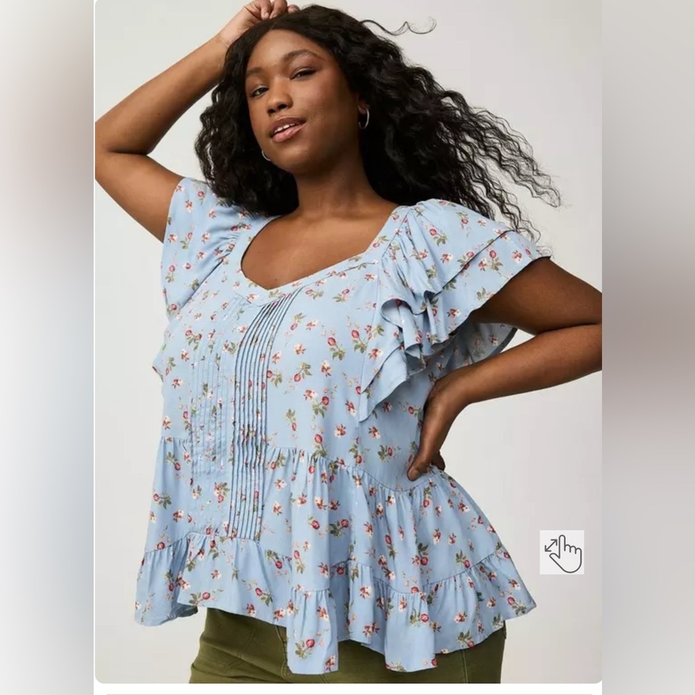 Torrid Challis Pintuck Top